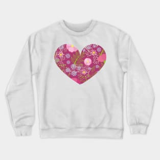 heart with flowers Crewneck Sweatshirt